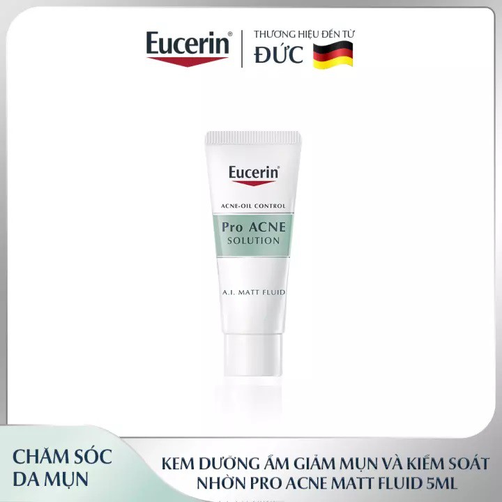 [HB Gift] Kem dưỡng ẩm, kiểm soát nhờn, ngừa mụn Eucerin Matt Fluid 5ml