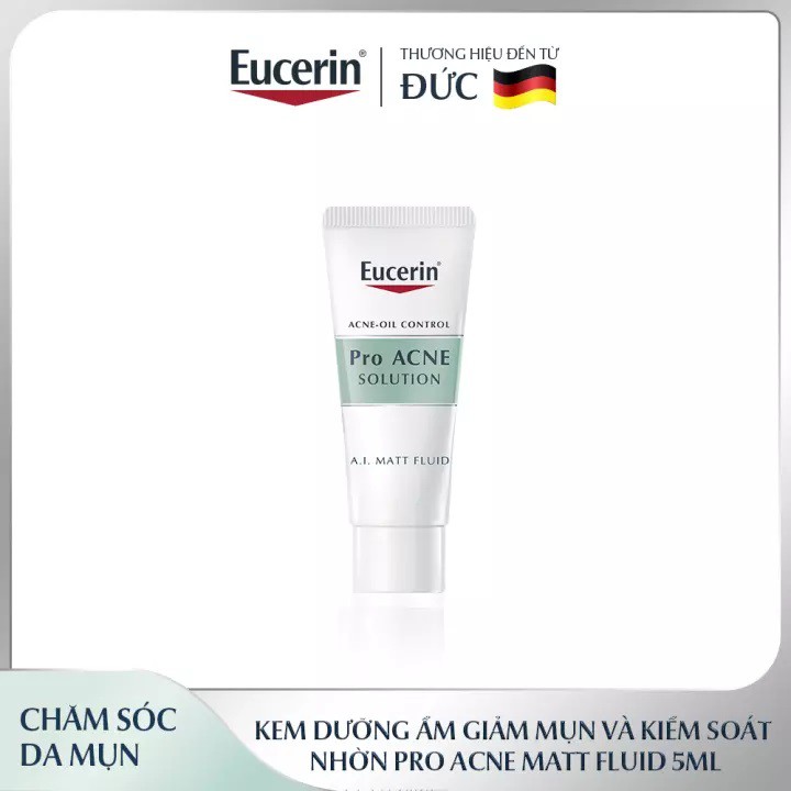 [HB Gift] Kem dưỡng ẩm, kiểm soát nhờn, ngừa mụn Eucerin Matt Fluid 5ml - 88987