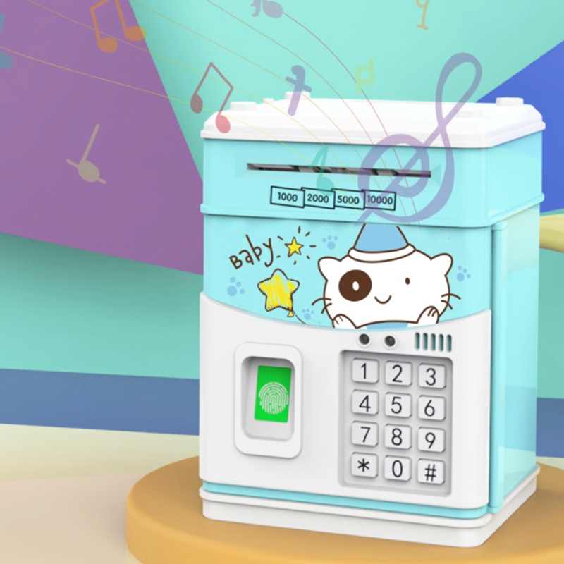 Ống Heo Tiết Kiệm Điện Tử Hình Mèo Hồng Có Mã Số Cho Bé