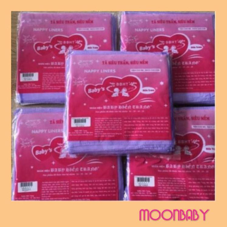 Tấm lót phân xu, tím Hiền Trang 10 miếng, miếng lót chống thấm sơ sinh LS001 Bebekids