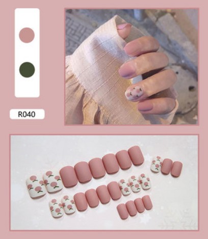 Set 24 đầu móng tay giả bền bỉ không thấm nước xinh xắn cho nữ