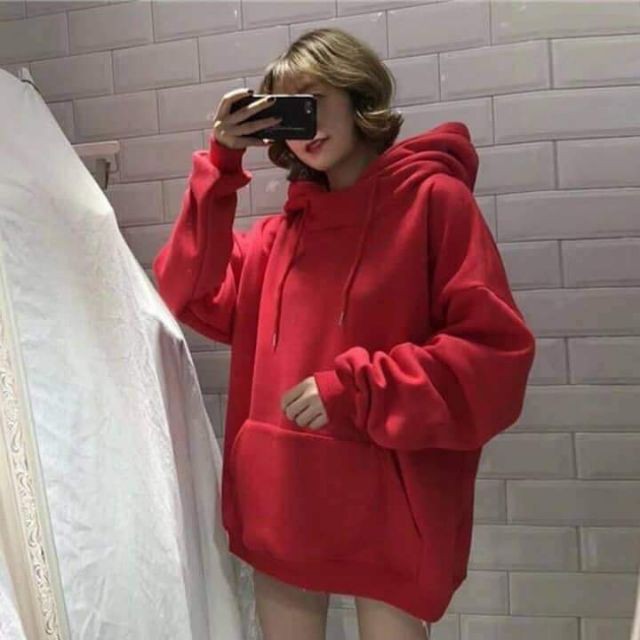 Áo Hoodie Trơn Màu Đỏ - Hoodie Red Basic