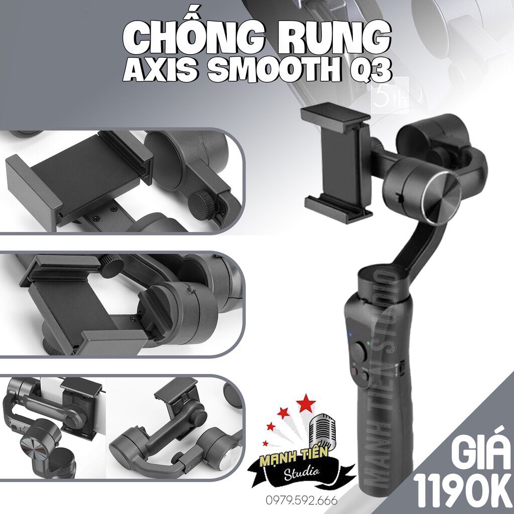 [HÀNG XỊN] Chống rung cho điện thoại Q3-AXIS - hỗ trợ khi đang livetream, làm youtube -  siêu bền siêu chắc chắn