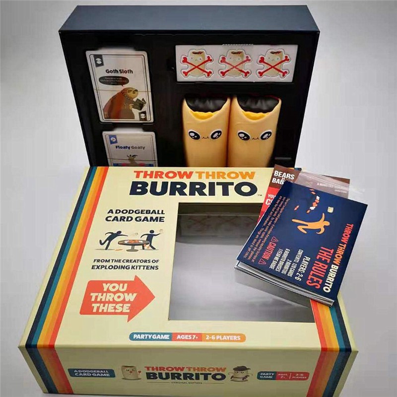 Throw Throw Burrito Dodgeball Bộ trò chơi thẻ ném bóng độc đáo vui nhộn