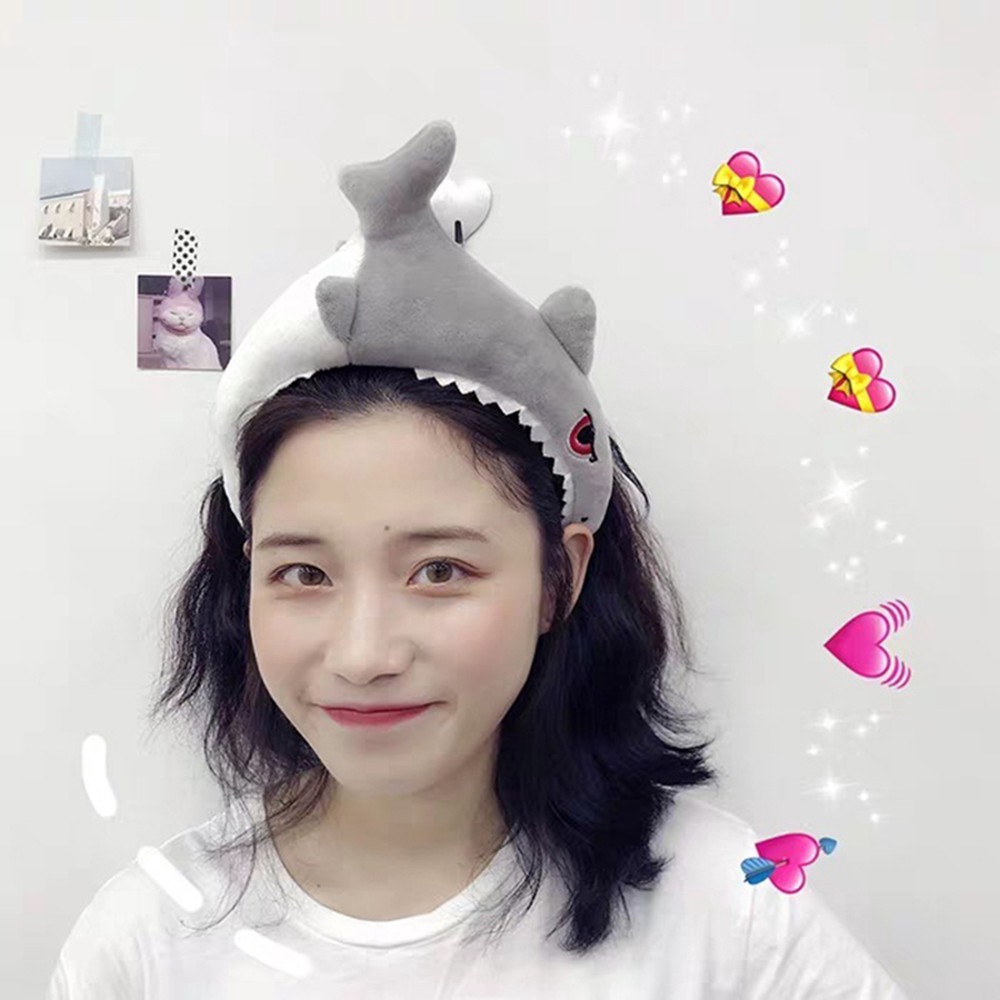 Băng Đô Nhung Hình Cá Mập Hoạt Hình Dễ Thương