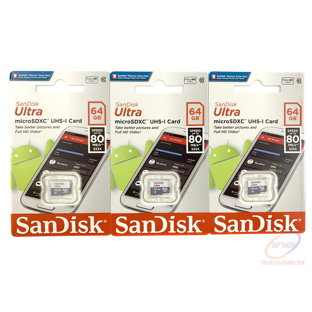 Thẻ nhớ Micro-SD 64Gb Sandisk Ultra Class 10