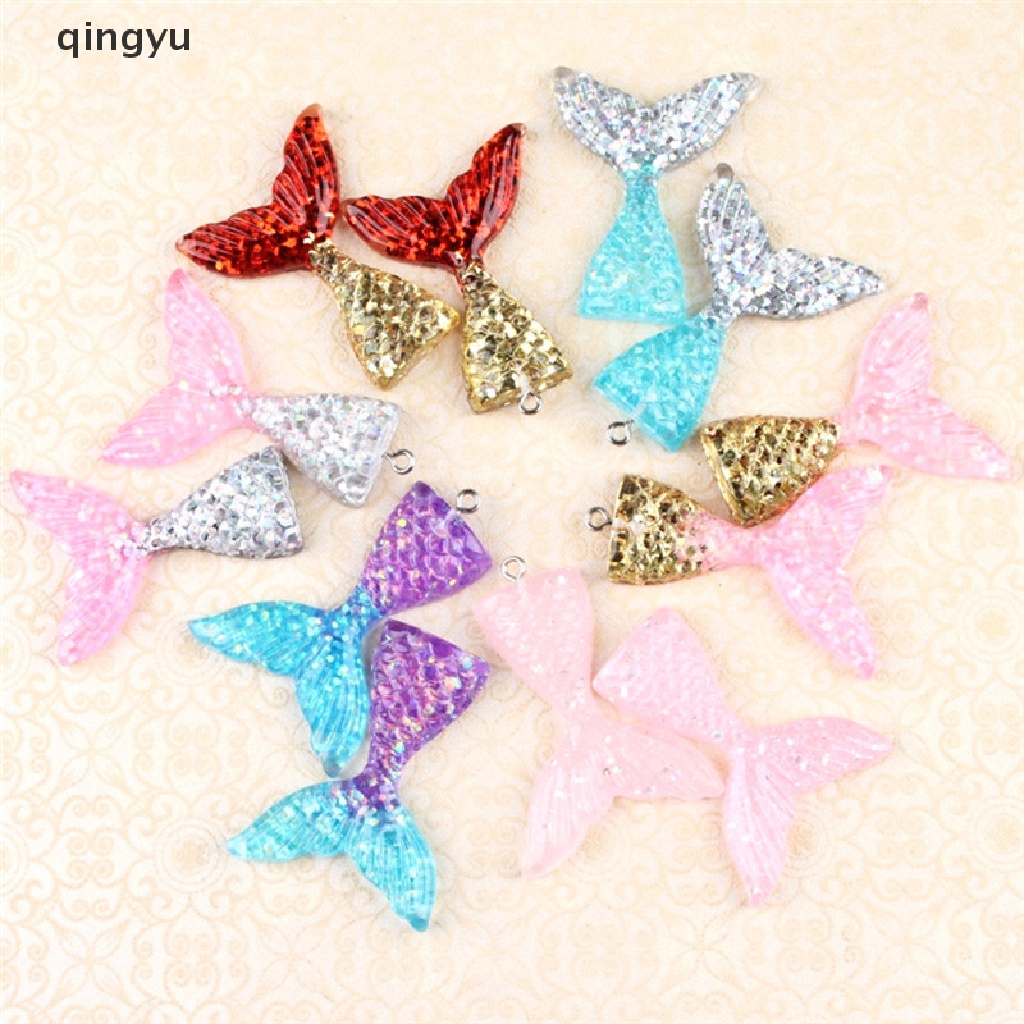 Set 10 Phụ Kiện Làm Trang Sức Hình Đuôi Cá Lấp Lánh DIY