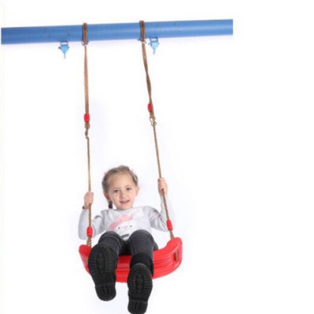 Xích đu gỗ và xích đu nhựa cho bé tải trọng 120KG, Ghế ngồi xích đu bằng nhựa dây thừng chắc chắn