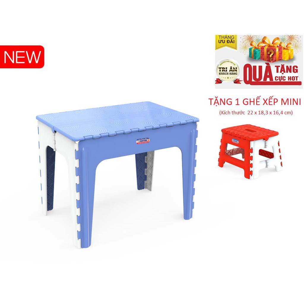 Bàn Nhựa Xếp Duy Tân (65 x 45 x 50 cm) No.947- TẶNG 1 GHẾ XẾP MINI