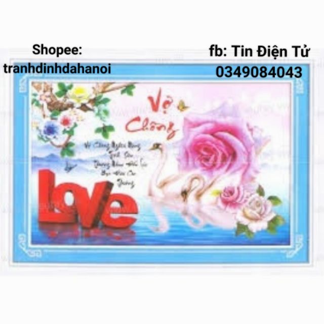 Tranh đính đá vợ chồng df512 (75x50)