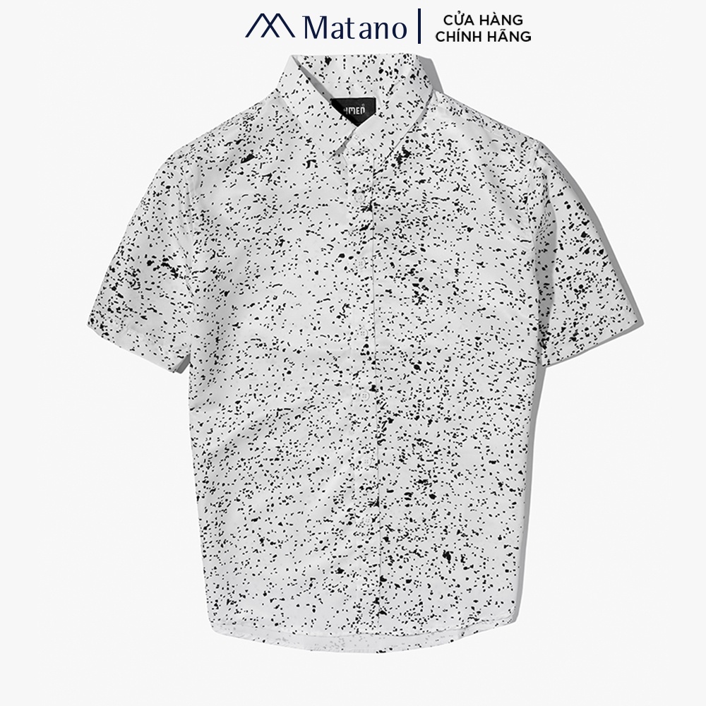 Áo sơ mi nam ngắn tay MATANO SM080 in họa tiết chấm bi đẹp mới lạ, trẻ trung