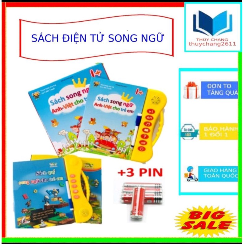 2 LỰA CHỌN] Sách Nói Điện Tử Song Ngữ Anh- Việt Giúp Trẻ Học Tốt