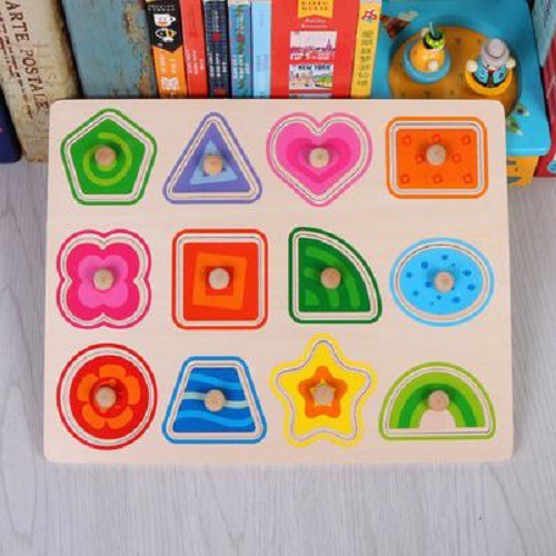 Bảng Núm Chủ Đề Màu Sắc Hình Khối Bằng Gỗ Cho Bé Học Tập