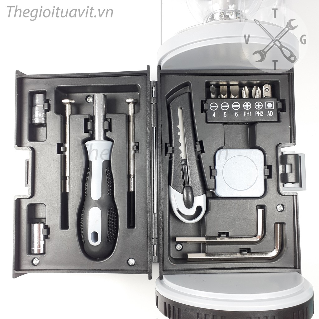 Bộ công cụ đèn lồng 15 trong 1 xách tay với 10 LED siêu sáng