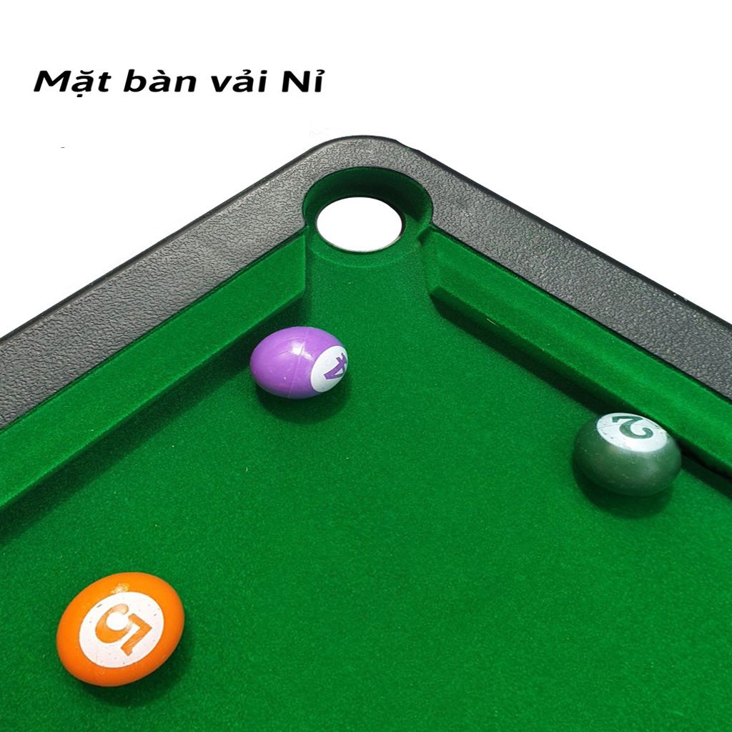 Bàn Bi a Mini , Bida Mini giá rẻ cho trẻ em và người lớn, 10 bi Đánh Số - Mặt bàn Nỉ không bong -dc4532
