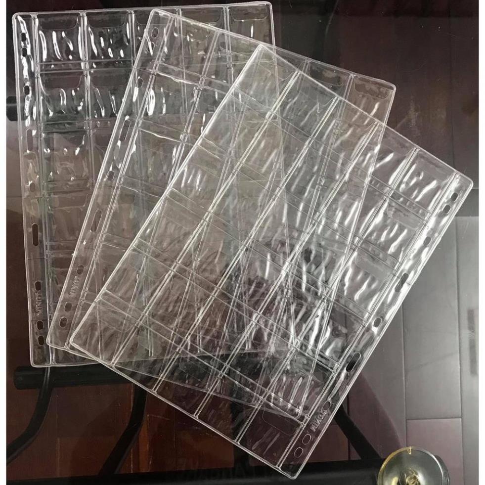 Phơi chuyên dụng 30 ngăn đựng tiền xu có nắp gấp trong suốt.