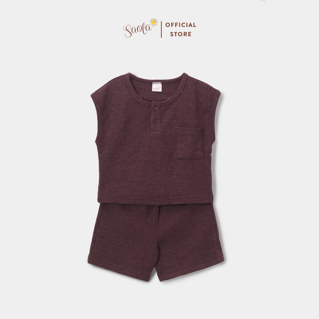 Bộ Áo Quần Waffle Thoáng Mát Cho Bé Mặc Hè - MASON SET - SEW001 - SAOLA KIDS CLOTHING