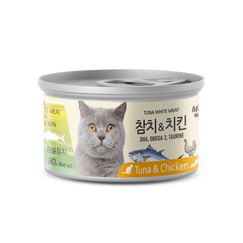 Pate MEOWOW tuna white cá ngừ trắng nguyên miếng cho mèo lon 80g