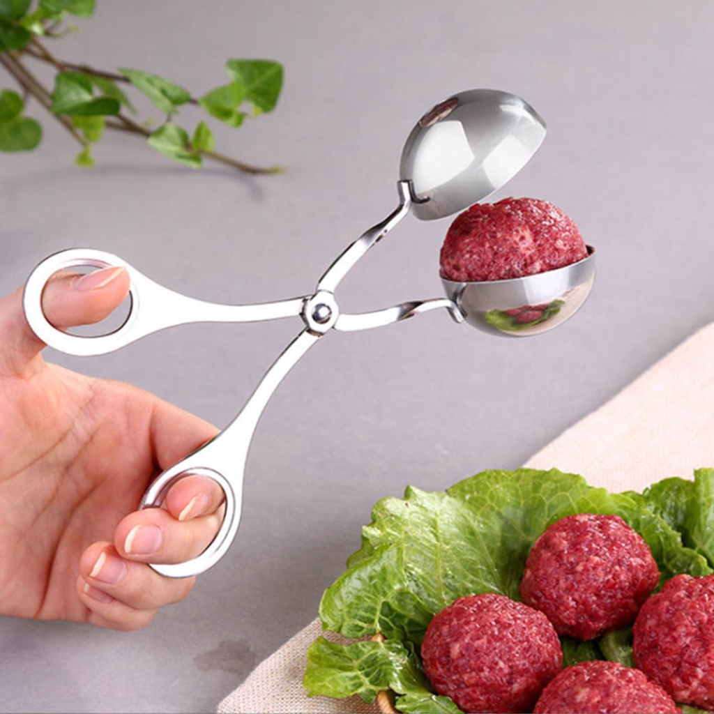 Dụng cụ làm thịt viên, chả viên bằng inox, muỗng múc thịt viên hot hit