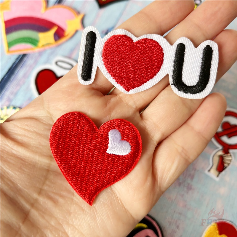 ♥ Miếng Dán Ủi Hình Trái Tim ♥ 1 Sticker Ủi Thêu Hình Ngôi Sao Cầu Vồng