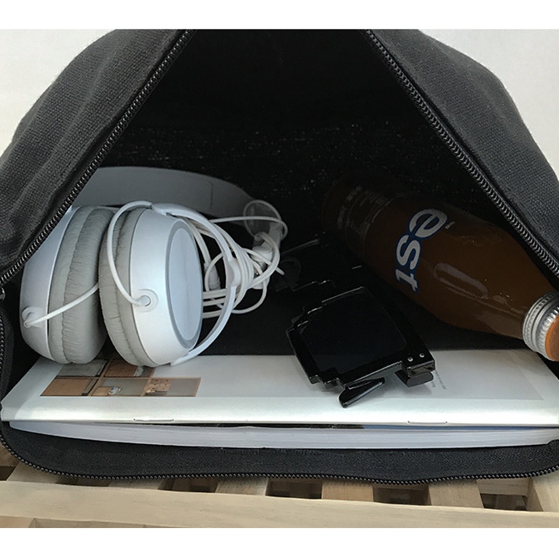 Túi đeo chéo IELGY vải canvas màu trơn có khóa kéo thời trang