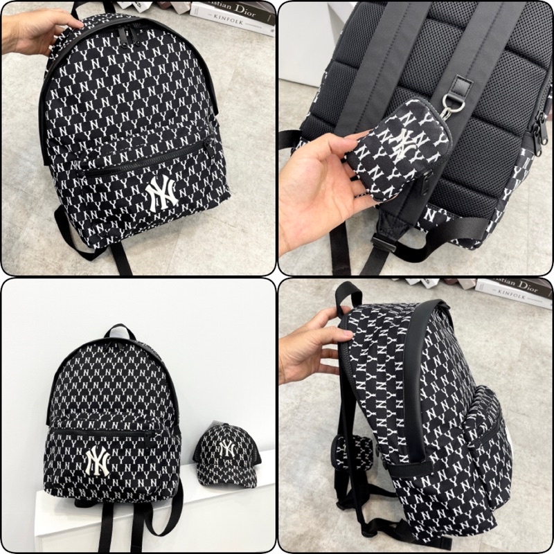 (HÀNG XUẤT XỊN) B486 M/L/B N/Y MONOGRAM BACKPACK NAVY Kích thước: 42 cm x 30 cm x 15 cm Made in Ko/rea full-tem-tag
