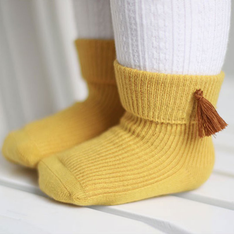 Cute Solid Warm Socks for Baby Girl Boy Anti-slip Socks