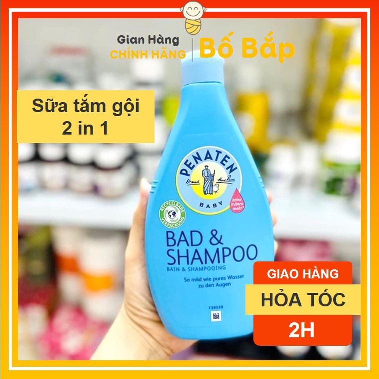 Sữa Tắm Gội Penaten 2in1 ⚡𝟭𝟬𝟬% CHÍNH HÃNG⚡ Chống Cảm Cúm Cho Bé 400ml (Đức) - Dịu Nhẹ Với Làn Da Của Bé