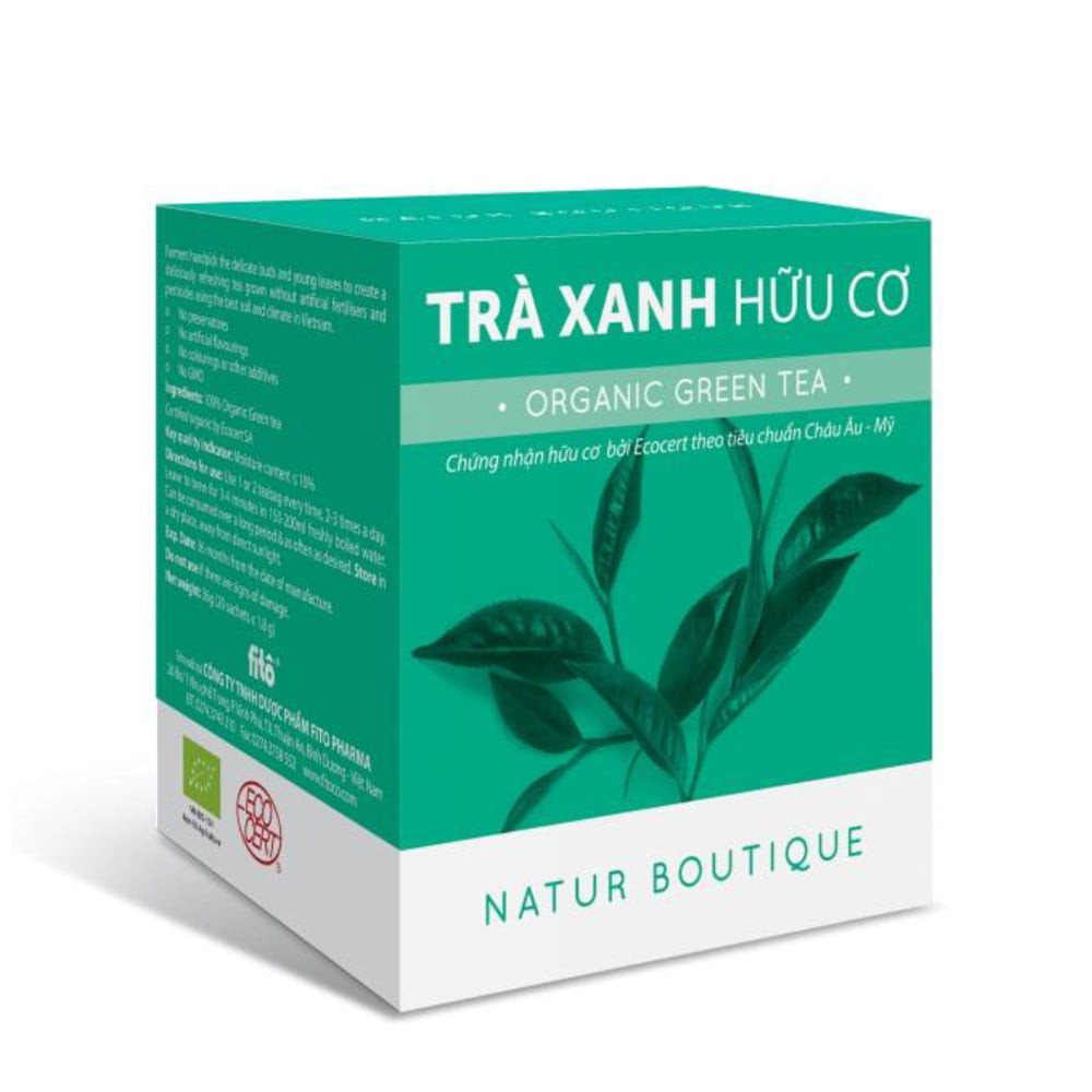 Trà Xanh Hữu Cơ Natur Boutique FITO Organic Green Tea (20 Teabags)
