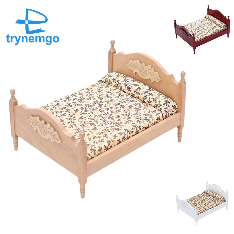 Giường Ngủ Mini Tỉ Lệ 1: 12 Cho Nhà Búp Bê