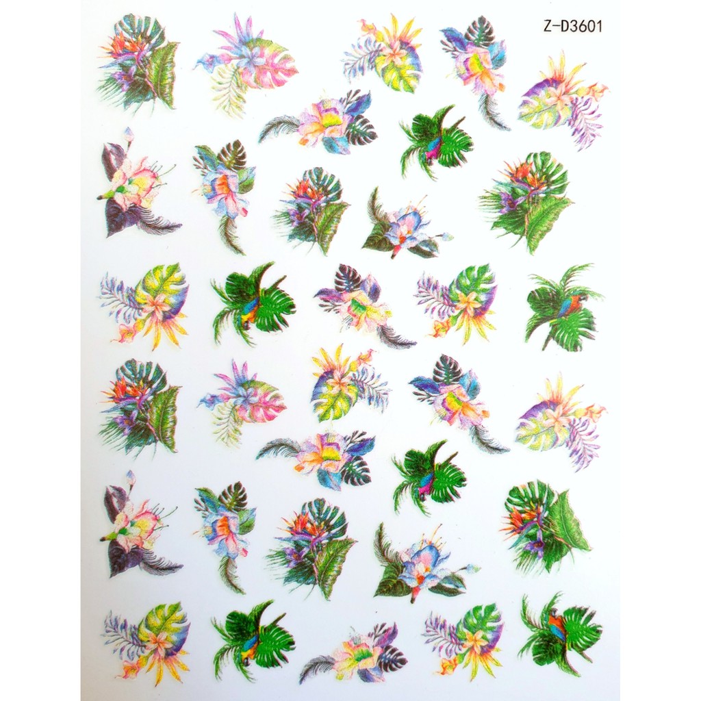 Sticker 3D - Hình dán móng hoa lá 361