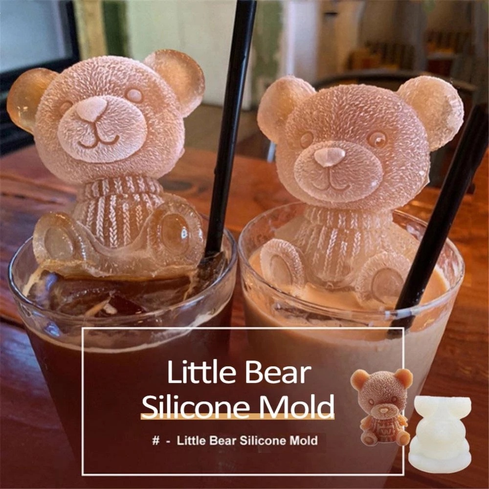 Khuôn Làm Đá Bằng Silicone Nhanh Khô Hình Chú Gấu Nhỏ