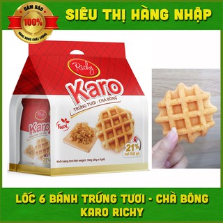Lốc 6 cái bánh trứng tươi - chà bông Karo Richy