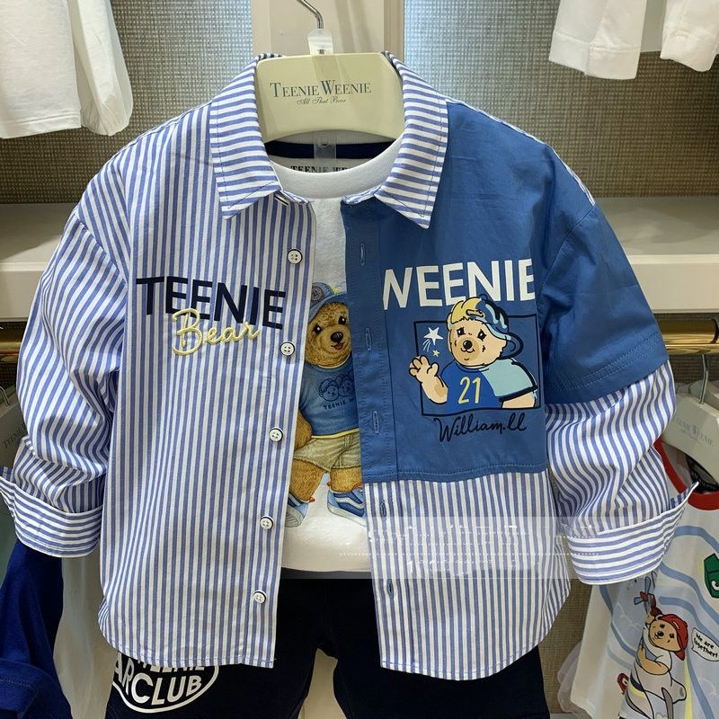 Áo Sơ Mi Cotton Tay Dài Phong Cách Phương Tây Thời Trang Xuân Thu Mới 2022 Dành Cho Bé Trai