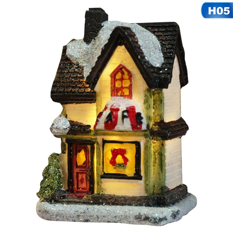 Mô hình ngôi nhà giáng sinh trang trí có đèn và âm thanh mới