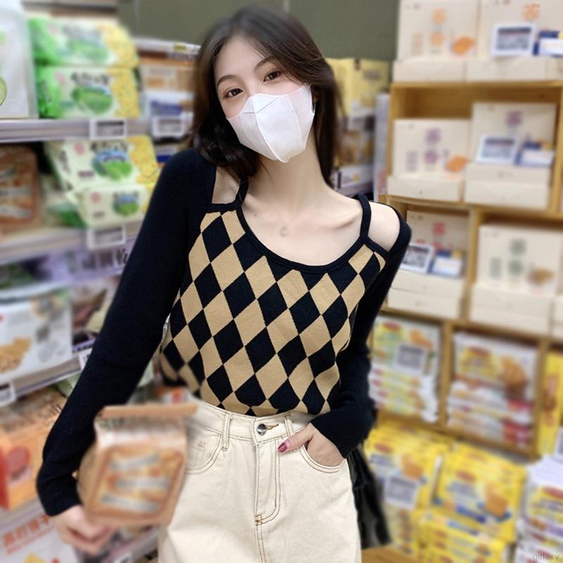 Áo len tay dài hở vai thời trang dành cho nữ