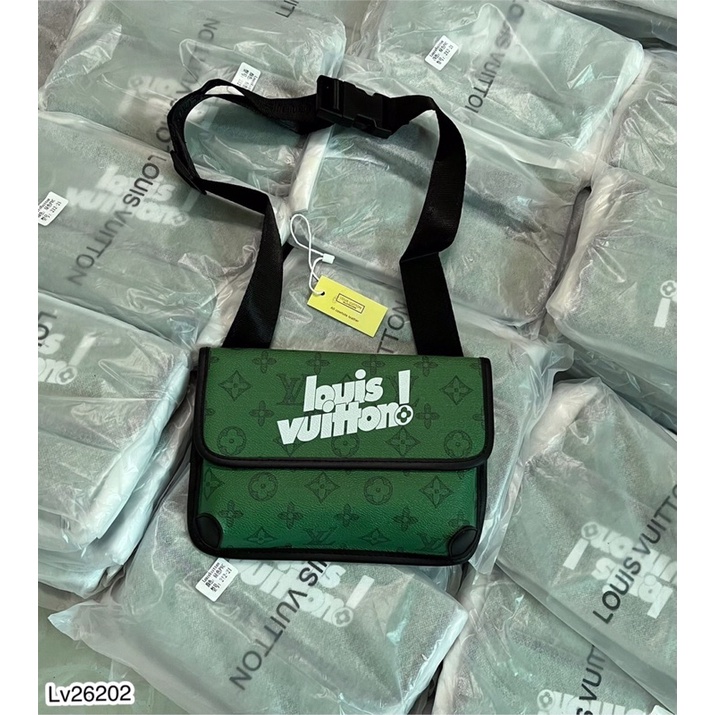 Túi Đeo Chéo LV Chữ In Trắng Cao Cấp - Túi Đeo GC in Logo Siêu Đẹp