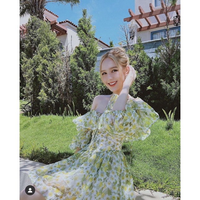✨💕Đầm xoè tay phồng bẹt vai Xoài non mặt đây ạ