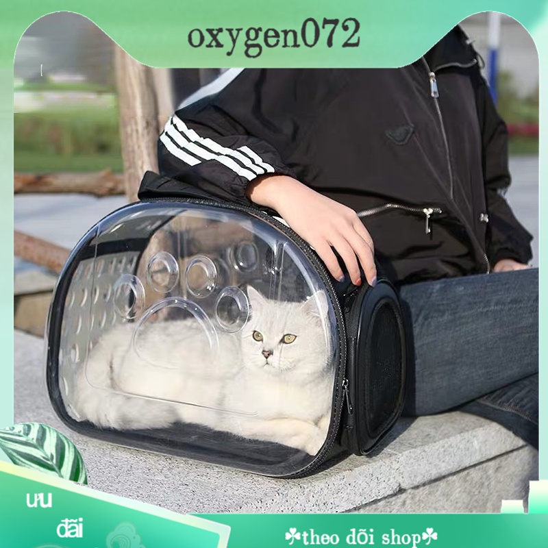 Oxygen072 [ RẺ VÔ ĐỊCH ] Túi vận chuyển trong suốt cao cấp dành cho chó mèo - Ba lô Di động Dung lượng lớn Có thể gập lại Thoáng khí Cầm tay cho thú cưng