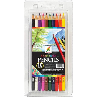 Hộp nhựa 10 cây bút chì màu thường Artist