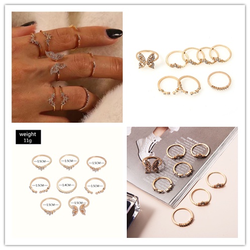 Bộ nhẫn đeo đốt ngón tay nhiều kiểu họa tiết phong cách Bohemia cổ điển cho nữ
