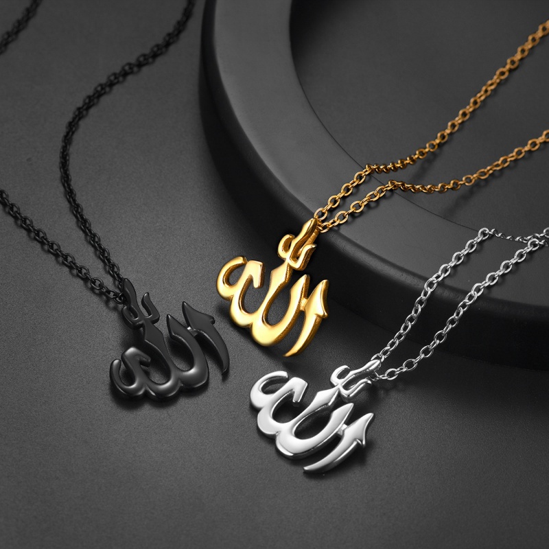 Vòng cổ Mặt Allah Allah Bằng Thép Không Gỉ Thời Trang