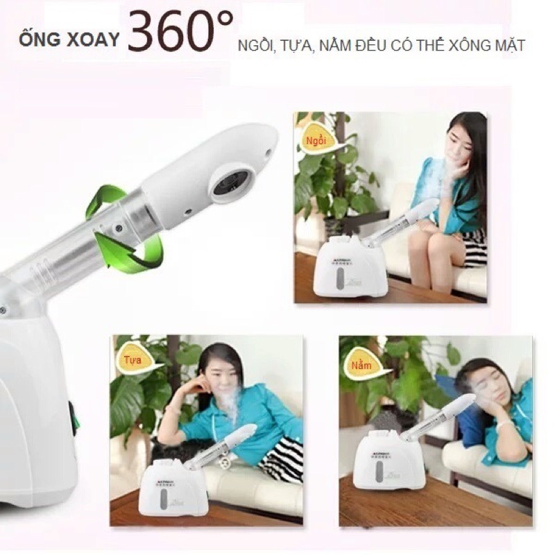 MÁY XÔNG HƠI MẶT, XÔNG MŨI HỌNG XOAY 360 Độ Mini KD33C