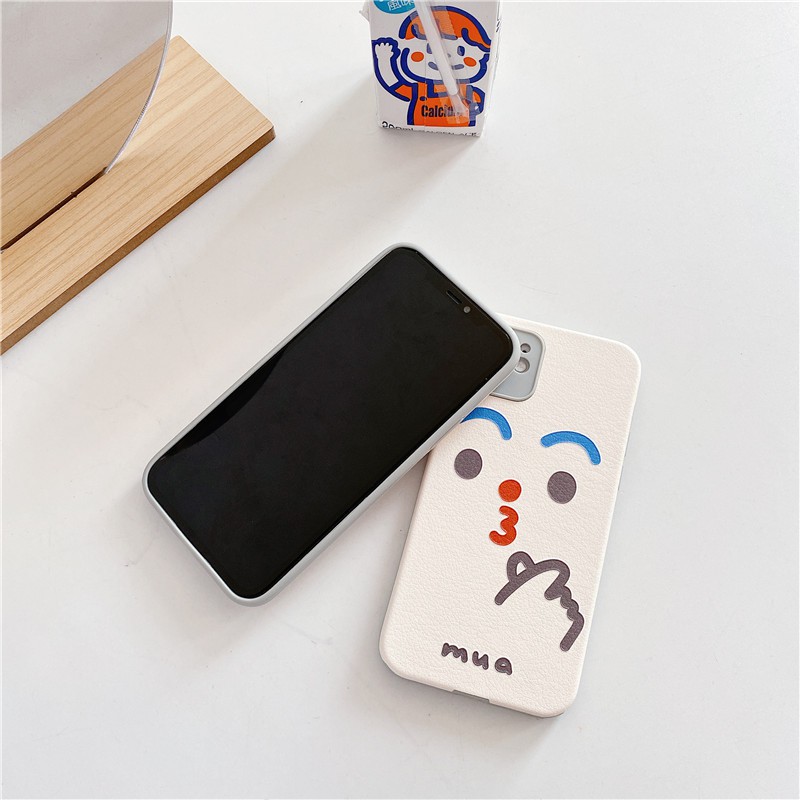 IPhone 11 Pro Max / iPhone12 / iPhone X / iPhone 7 Plus / iPhone 8 / iPhone 6 Lambskin Emoji Cases