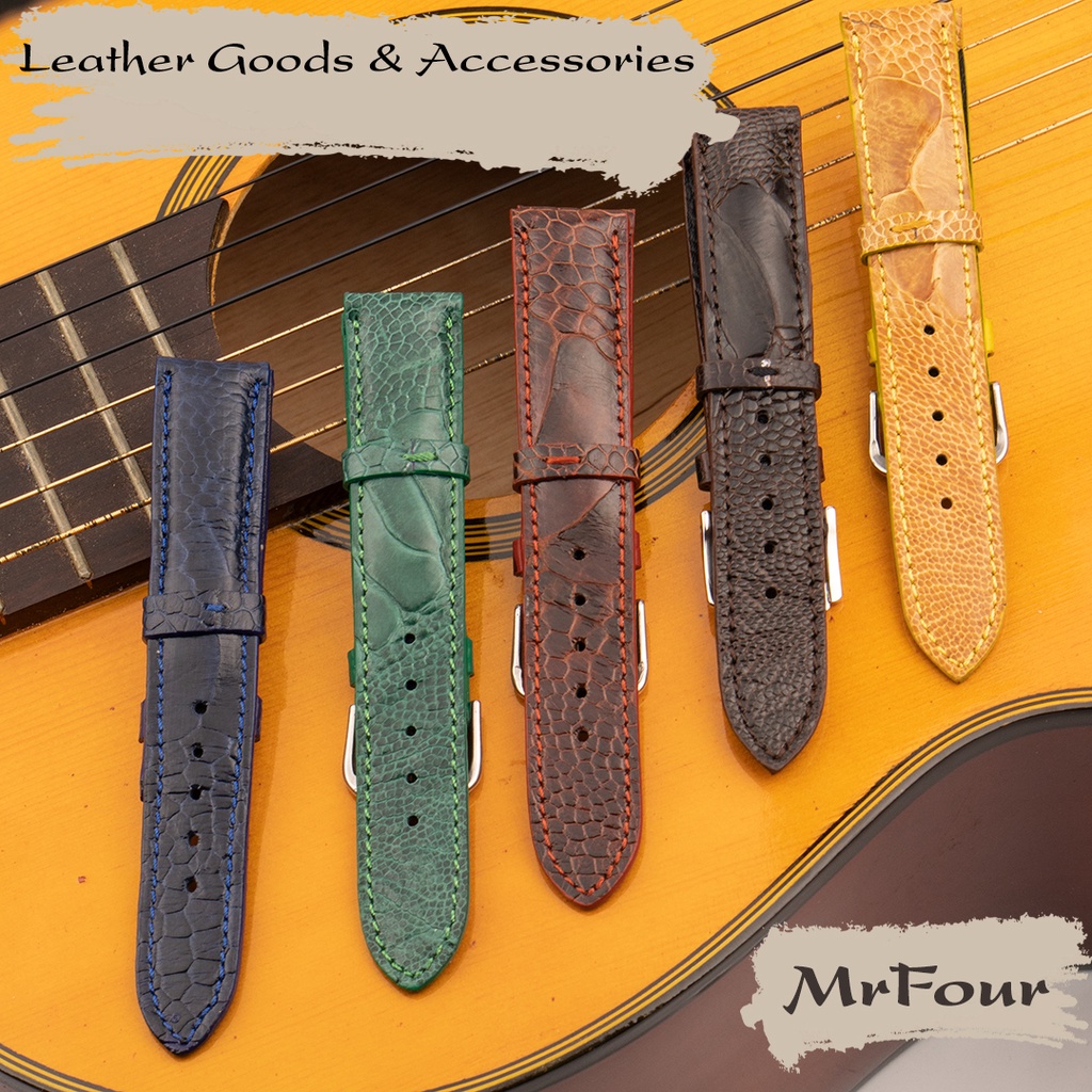 Dây Đồng Hồ Da Đà Điểu Vân Gai Cho Đồng Hồ CK, Casio, Orient, Tissot, Seiko, DW, Longines | Leather 