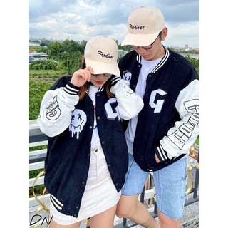 Áo Khoác Bomber Nhung Tăm Mặt Cười 2 lớp,Áo khoác nhung tăm nam nữ chất đẹp.