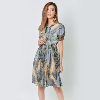 Đầm xòe thời trang Eden dập li họa tiết - D357