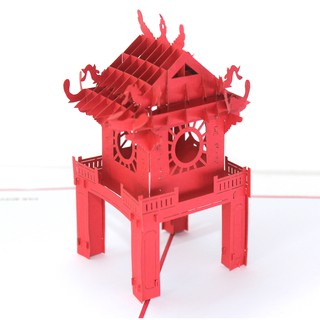 Thiệp nổi 3D Văn miếu Quốc Tử Giám thiệp kirigami Hà Nội Việt Nam