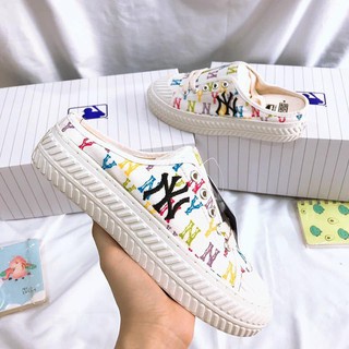 Sục Nữ MLB, Sục NY Thêu, Giày Đạp Gót Đầy Đủ Màu Trắng, Đen, Xanh Hàng Cao Cấp Full Box + Bill | BigBuy360 - bigbuy360.vn