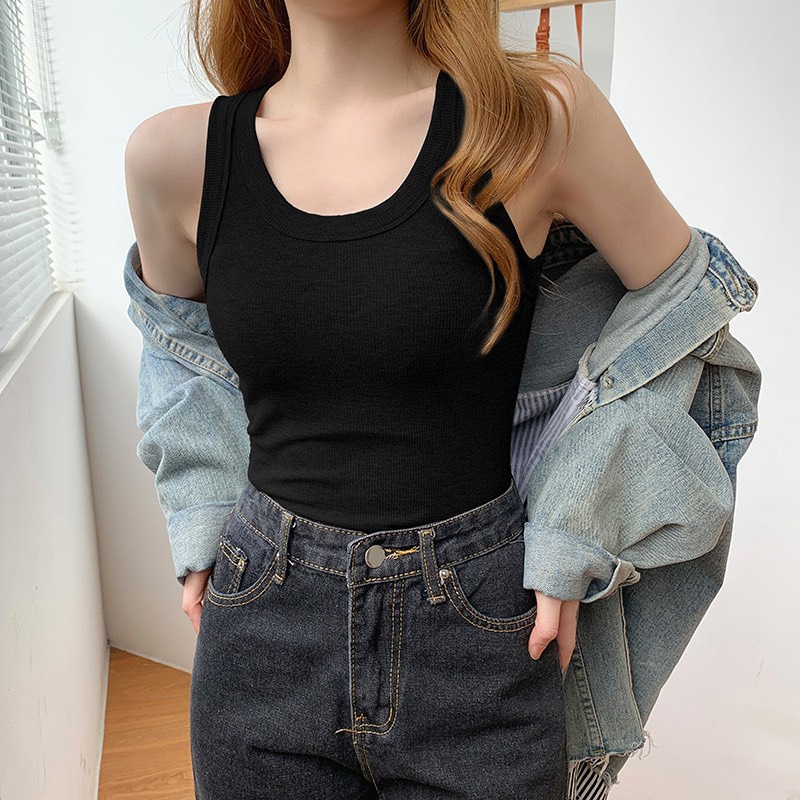 Áo Croptop BA LỖ DÁNG DÀI Nữ Trơn Ôm Body Chất Tốt, Áo CRT Kiểu nữ ôm thun gân mềm mát GOVA